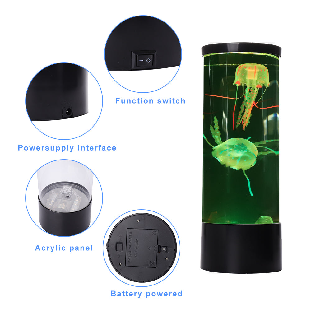  LED Jellyfish Aquarium Lamp features artificial jellyfish 