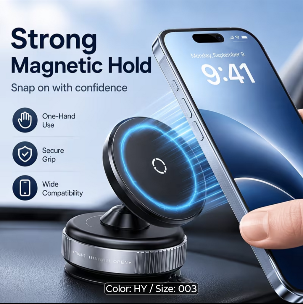Magnetic Vacuum Lock Car Phone Holder