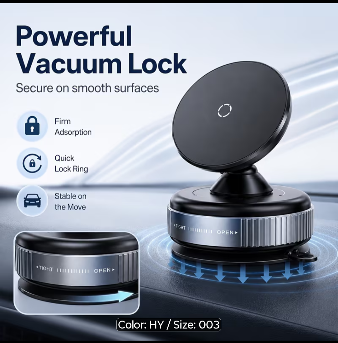 Magnetic Vacuum Lock Car Phone Holder