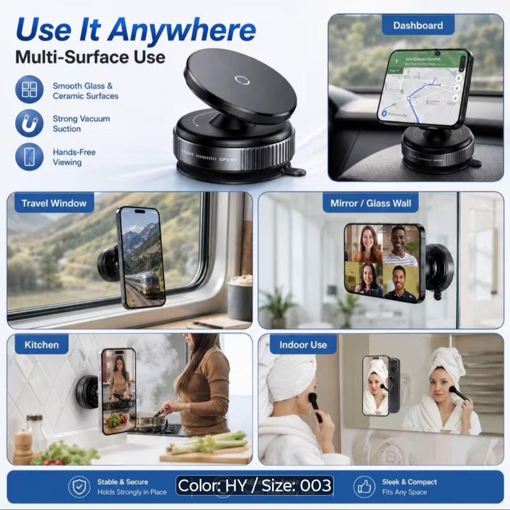 Magnetic Vacuum Lock Car Phone Holder