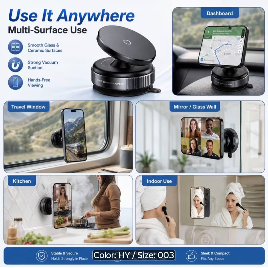 Magnetic Vacuum Lock Car Phone Holder